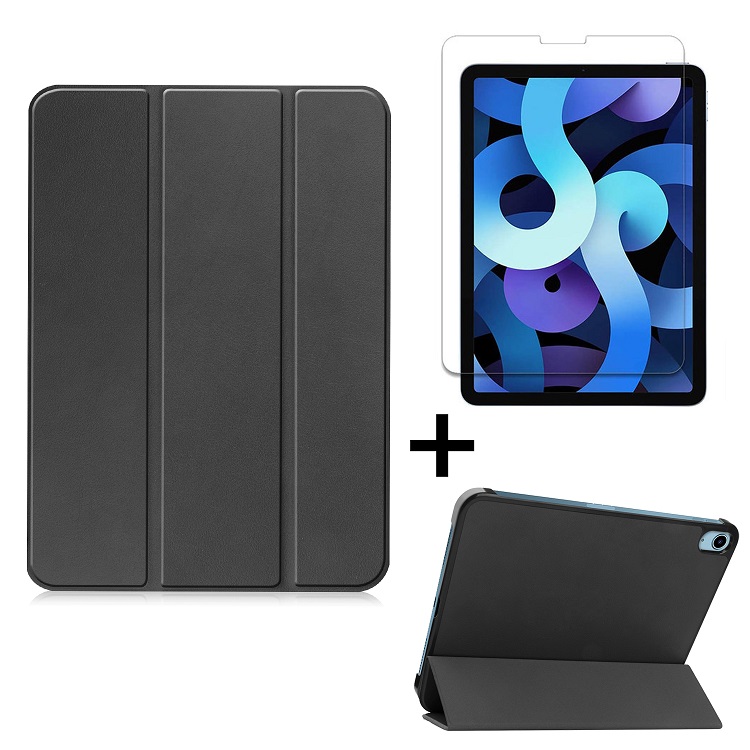 Bekijk afbeelding 1 van Tablet case voor Apple iPad 10 10.9 (2022), Zwart + Screenprotector